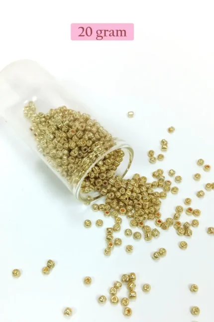 Kanyon Prime Dökme Cam Kum Boncuk (8/0) 3 mm - 20 Gram - Altın Rengi - BNC144