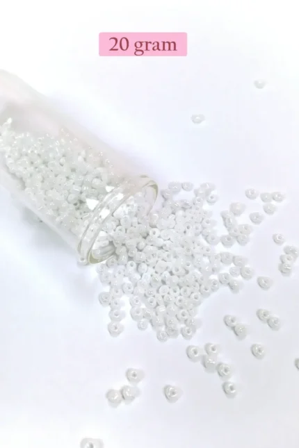 Kanyon Prime Dökme Cam Kum Boncuk (8/0) 3 mm - 20 Gram - İnci Beyaz - BNC145
