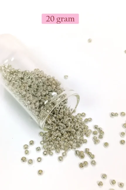 Kanyon Prime Dökme Cam Kum Boncuk (8/0) 3 mm - 20 Gram - Parlak Gümüş - BNC147