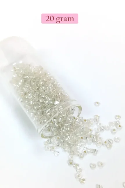Kanyon Prime Dökme Cam Kum Boncuk (8/0) 3 mm - 20 Gram - Şeffaf Gümüş - BNC160