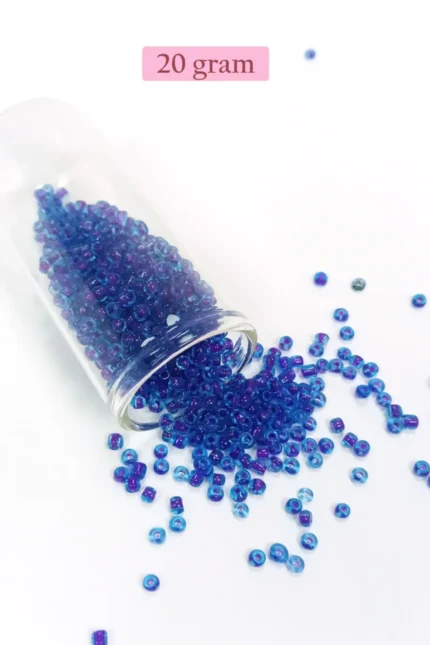 Kanyon Prime Dökme Cam Kum Boncuk (8/0) 3 mm - 20 Gram - Şeffaf Koyu Mavi - BNC161