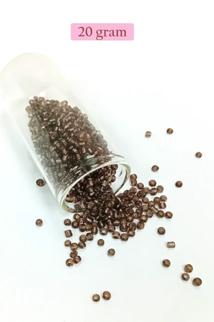 Kanyon Prime Dökme Cam Kum Boncuk (8/0) 3 mm - 20 Gram - Şefaff Alacalı Kahve - BNC172