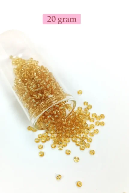Kanyon Prime Dökme Cam Kum Boncuk (8/0) 3 mm - 20 Gram - Şeffaf Koyu Sarı - BNC176