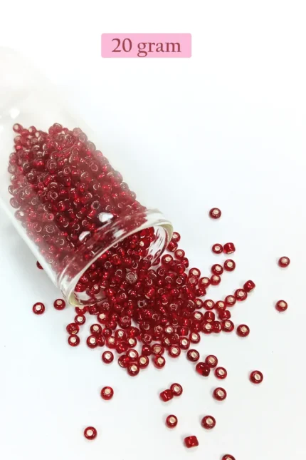Kanyon Prime Dökme Cam Kum Boncuk (8/0) 3 mm - 20 Gram - Koyu Kırmızı - BNC183