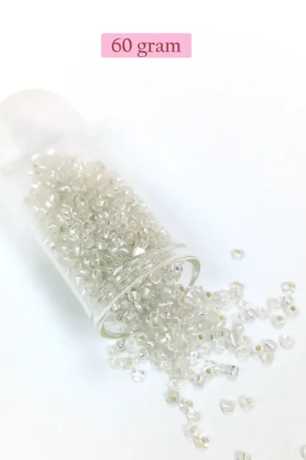 Kanyon Prime Dökme Cam Kum Boncuk (8/0) 3 mm - 60 Gram - Şeffaf Gümüş - BNC201