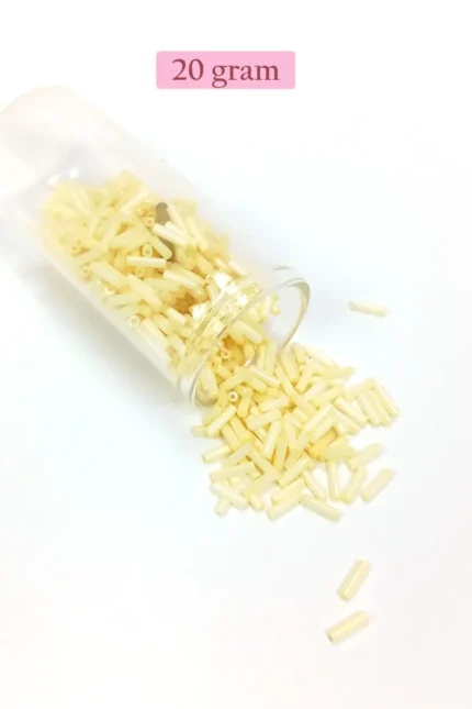 Kanyon Prime Uzun Boru Kesme Boncuk Çap 2mm Uzunluk 10 mm - 20 Gram - Krem - BNC234