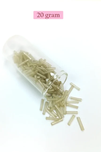 Kanyon Prime Uzun Boru Kesme Boncuk Çap 2mm Uzunluk 10 mm - 20 Gram - Şeffaf Bej - BNC237