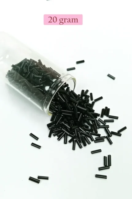 Kanyon Prime Uzun Boru Kesme Boncuk Çap 2mm Uzunluk 10 mm - 20 Gram - Siyah - BNC241