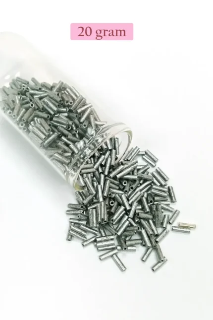 Kanyon Prime Uzun Boru Kesme Boncuk Çap 2mm Uzunluk 10 mm - 20 Gram - Desenli Gümüş - BNC244