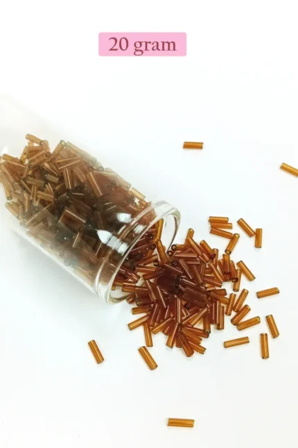 Kanyon Prime Uzun Boru Kesme Boncuk Çap 2mm Uzunluk 10 mm - 20 Gram - Şeffaf Kahverengi - BNC246