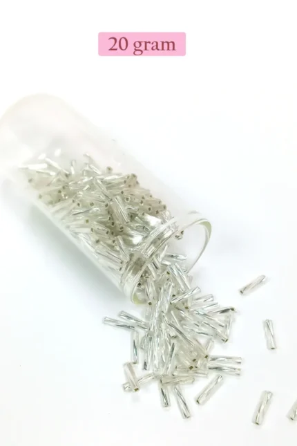 Kanyon Prime Uzun Boru Kesme Boncuk Çap 2mm Uzunluk 10 mm - 20 Gram - Parlak Gümüş - BNC257