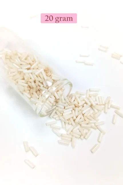 Kanyon Prime Uzun Boru Kesme Boncuk Çap 2mm Uzunluk 10 mm - 20 Gram - Açık Krem - BNC259