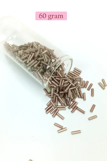 Kanyon Prime Uzun Boru Kesme Boncuk Çap 2mm Uzunluk 10 mm - 60 Gram - Koyu Bej - BNC264